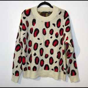 Femme by design leopard print colorblock sweater